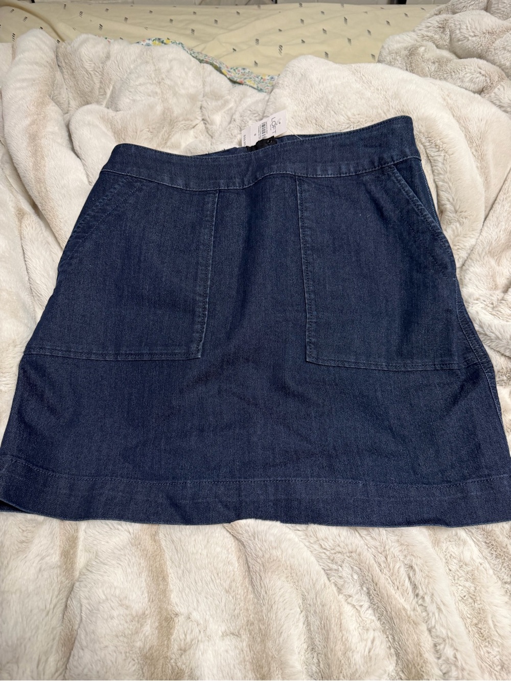 LOFT Dark Blue Denim Mini Skirt NWT Size 8
